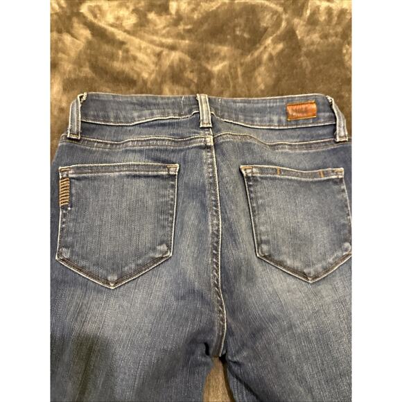 Paige Denim-Womens Kylie Crop-Denim Dark Wash Distressed Hem Jeans-Size W25 - Picture 12 of 16